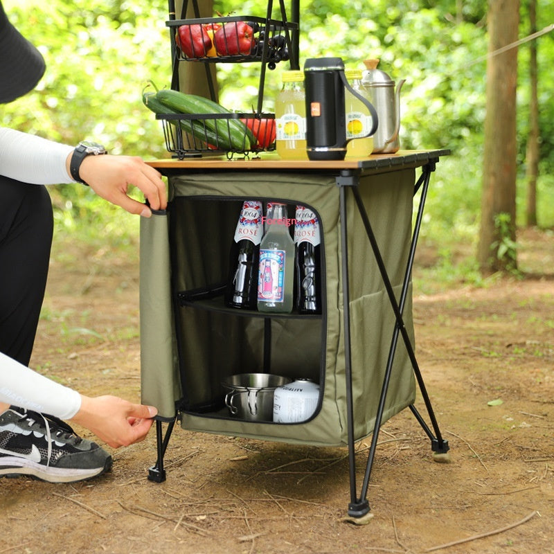 Faltbarer Outdoor Campingschrank mit Tisch