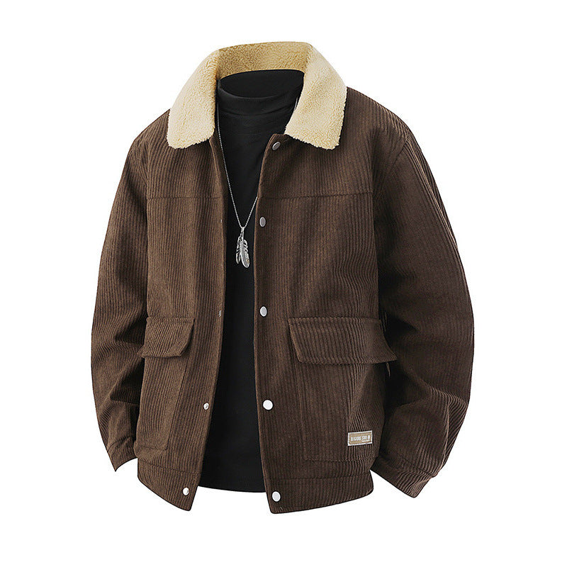 Herren Cord-Jacke mit Revers, gefüttert