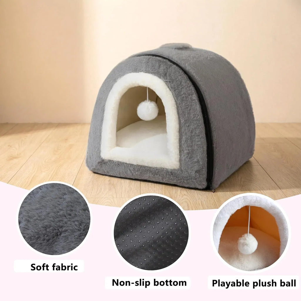 Faltbares Katzenbett mit Höhle