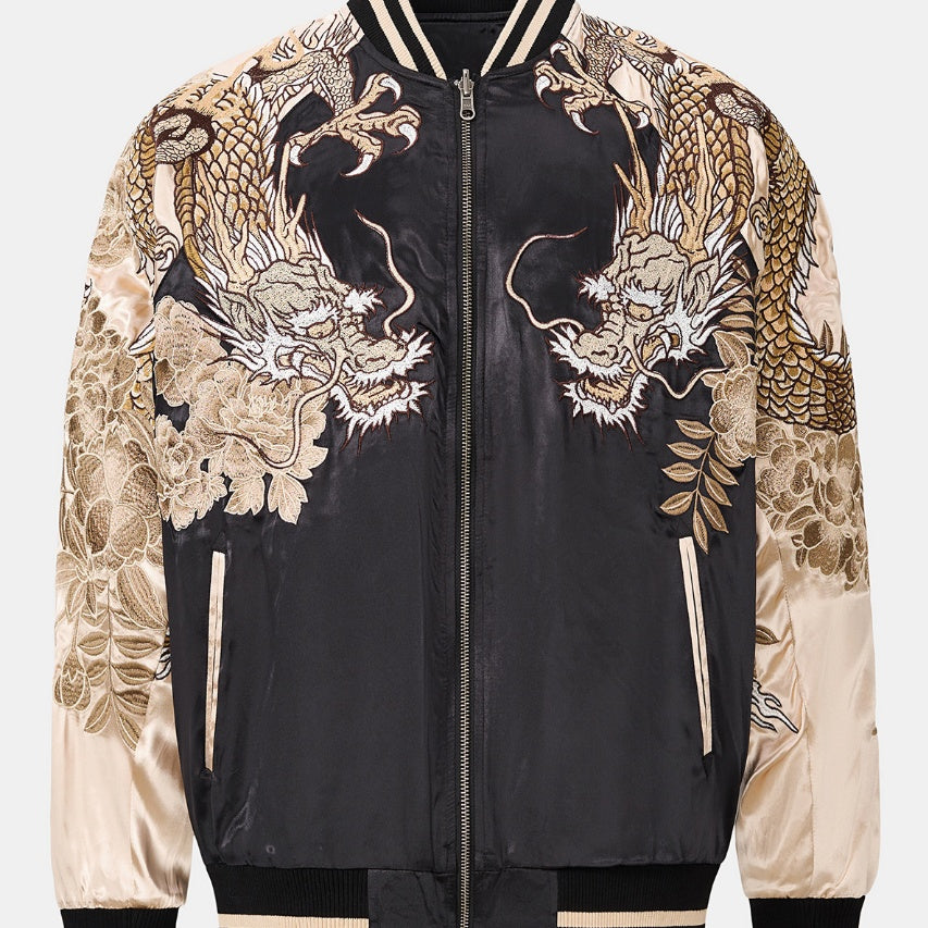 Baseballjacke mit Tiger-Stickerei
