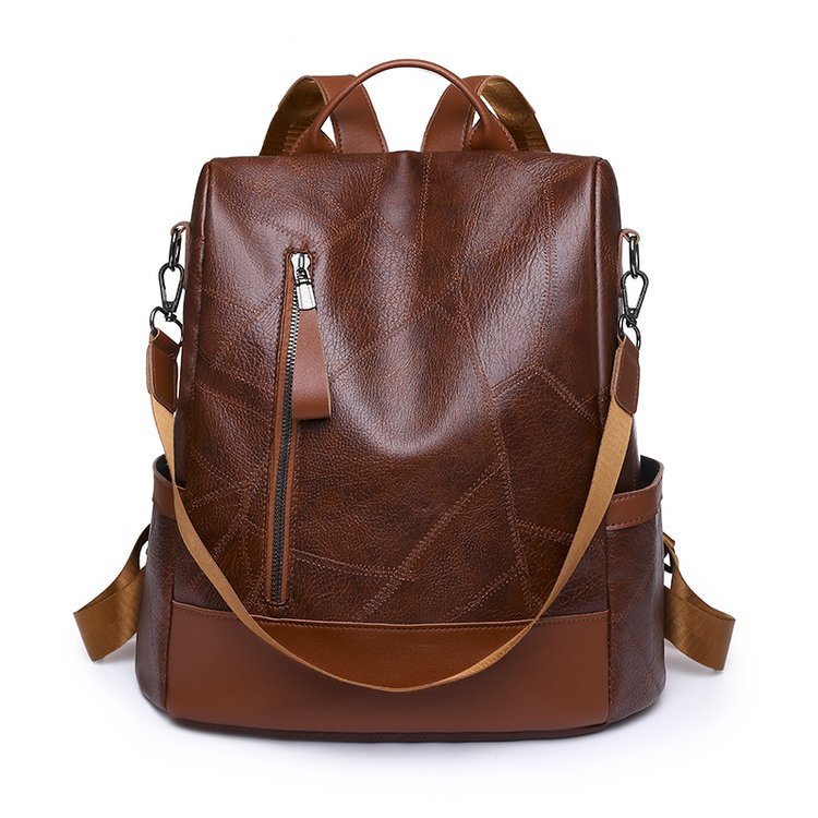 Rucksack aus weichem PU-Leder mit viel Stauraum