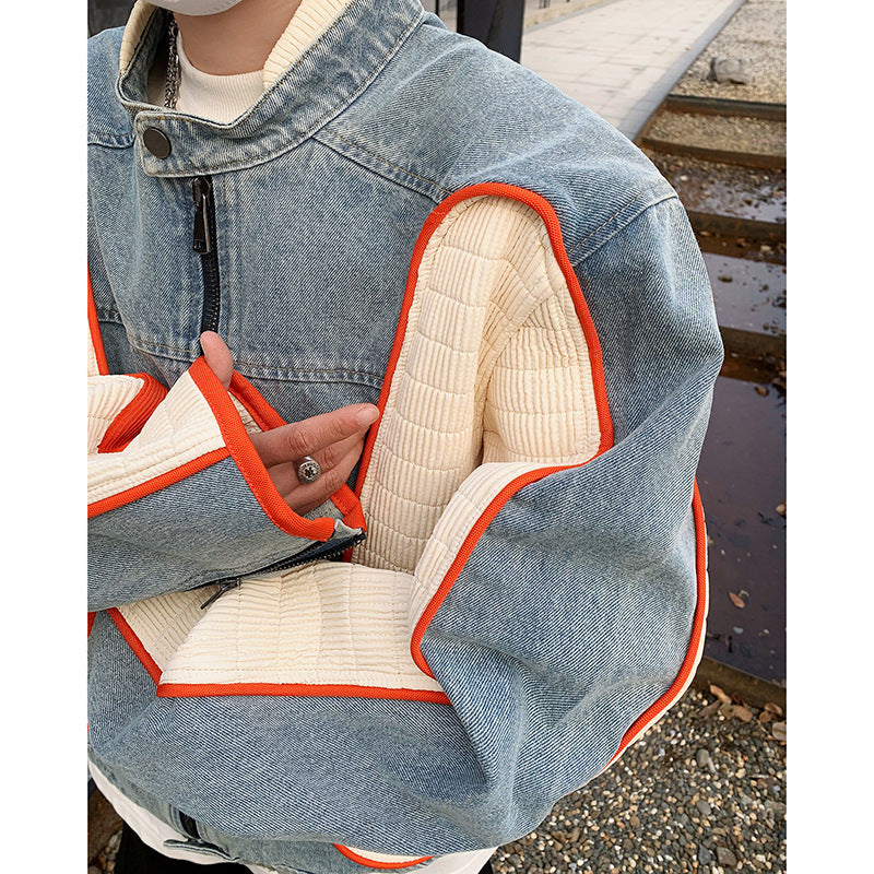 Trendige Patchwork Jeansjacke für Herren – Bild 2 | LuxeStyle