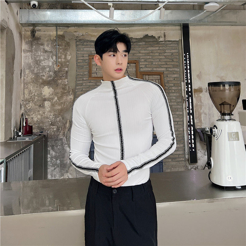 Statement-Top mit Stehkragen und sichtbarer Naht – Bild 4 | LuxeStyle
