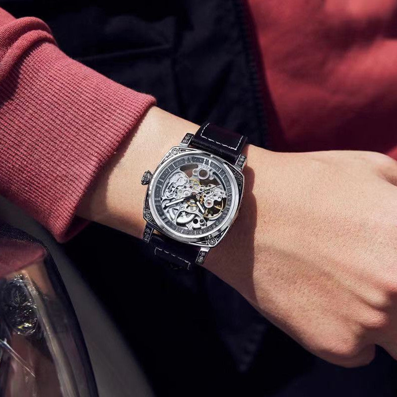 Automatische, leuchtende Herrenuhr aus Edelstahl – Bild 5 | LuxeStyle