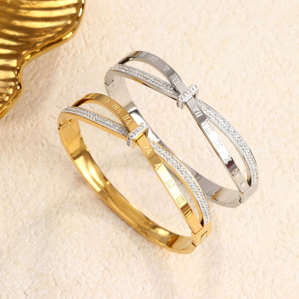 Titanstahl-Armband mit römischen Ziffern – Bild 3 | LuxeStyle