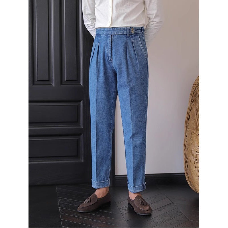 High Waist Straight-Leg Jeans für Herren