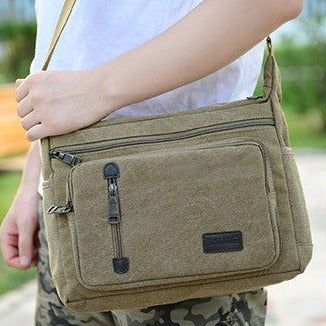 Farbblock Canvas Umhängetasche für Herren – Bild 6 | LuxeStyle