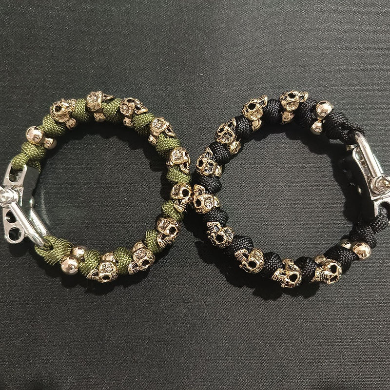 Personalisiertes geflochtenes Totenkopf-Armband