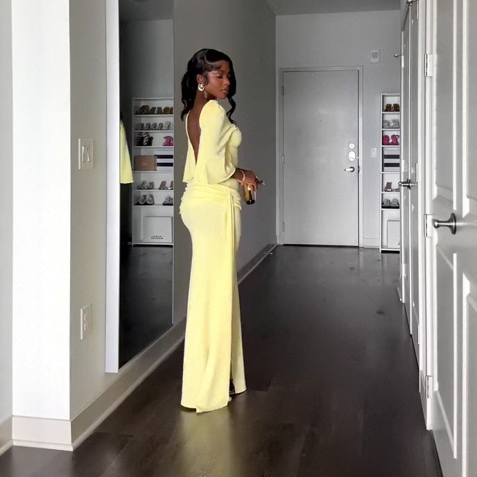Elegantes rückenfreies Maxikleid