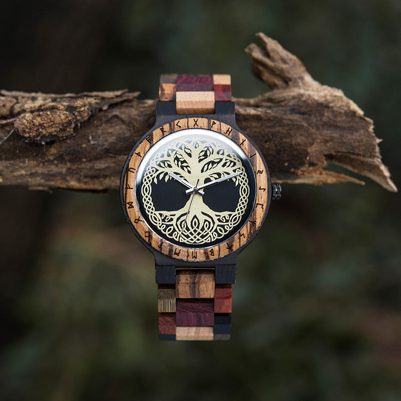 Kreative Holz-Quarzuhr für Herren | LuxeStyle