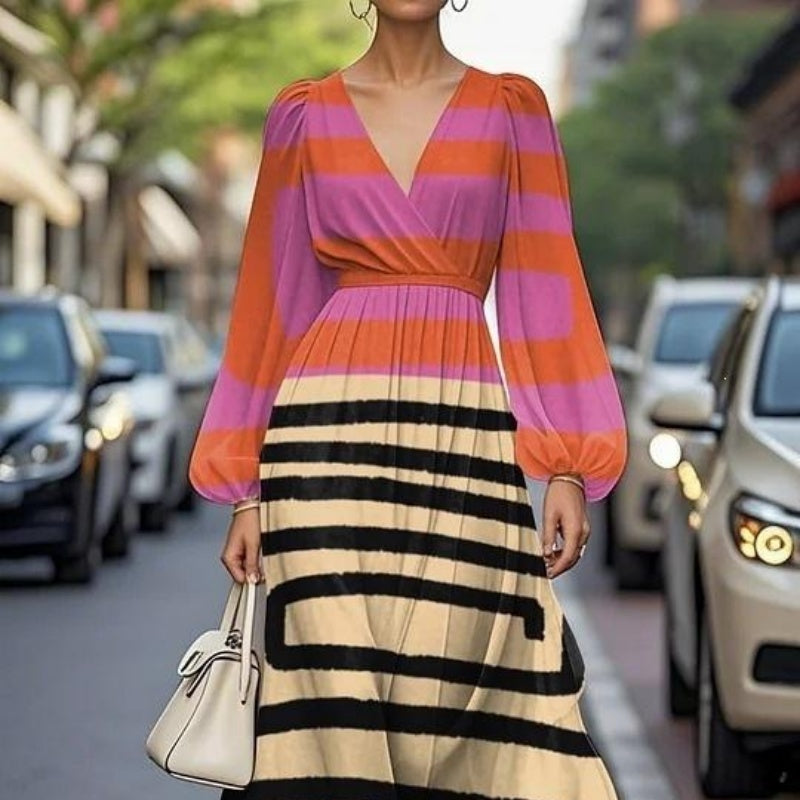 Bedrucktes Maxikleid mit Kapuze