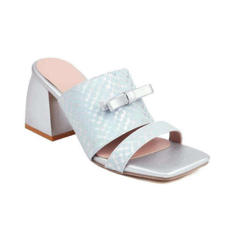 Schlangenprint Peep-Toe Sandalen mit hohem Blockabsatz – Bild 5 | LuxeStyle