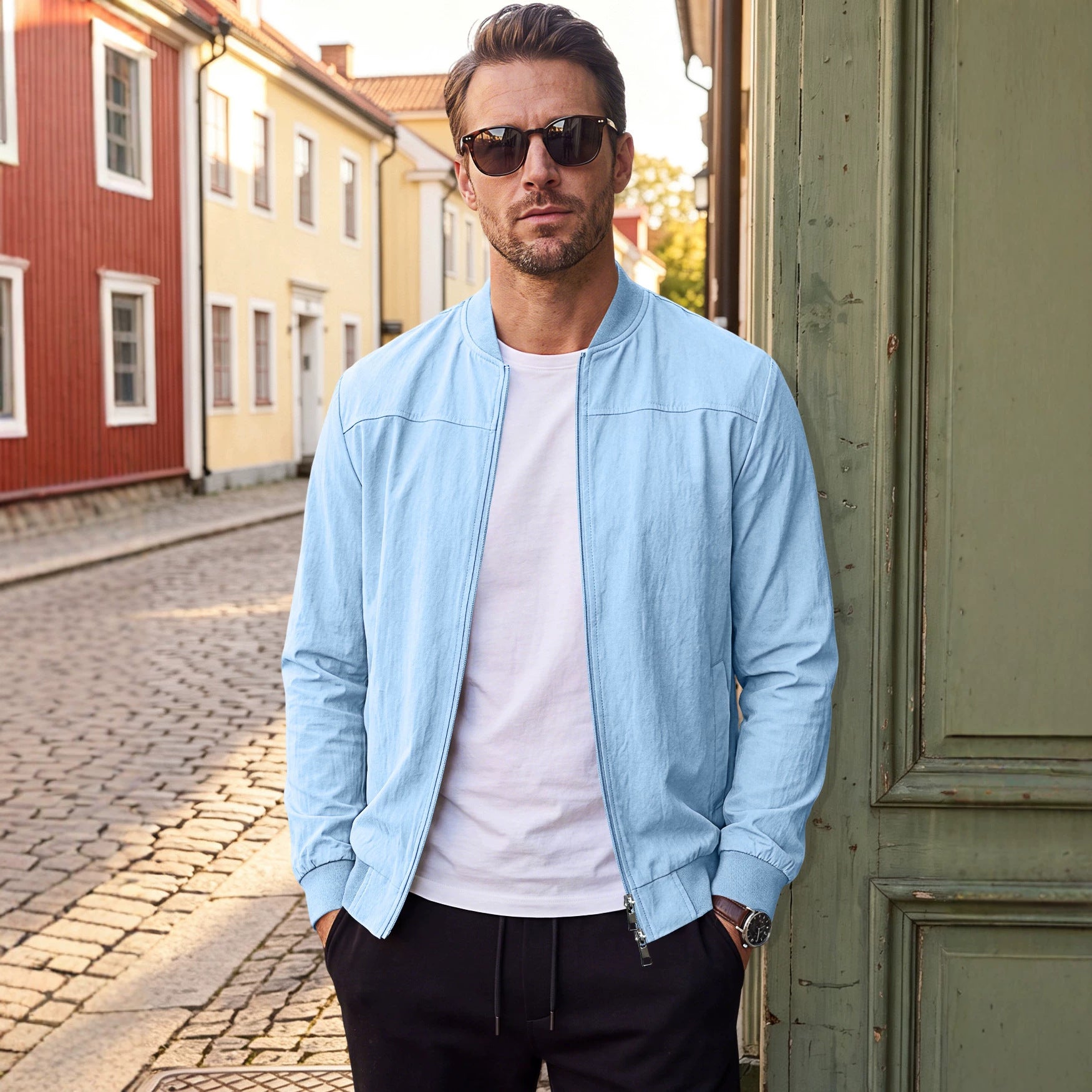 Herren Baseball Sportjacke mit Reissverschluss