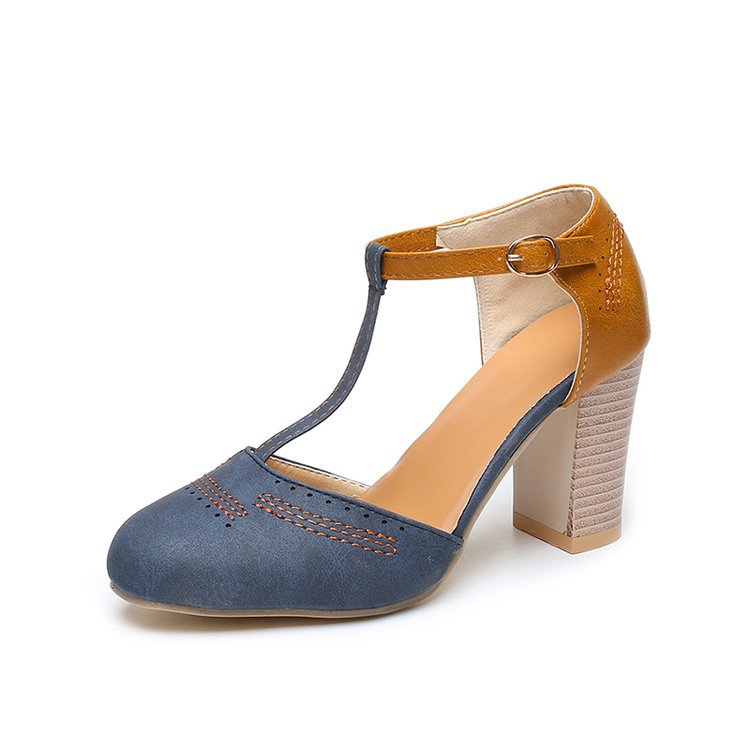 High-Heel Sandalen mit Schnalle und Blockabsatz