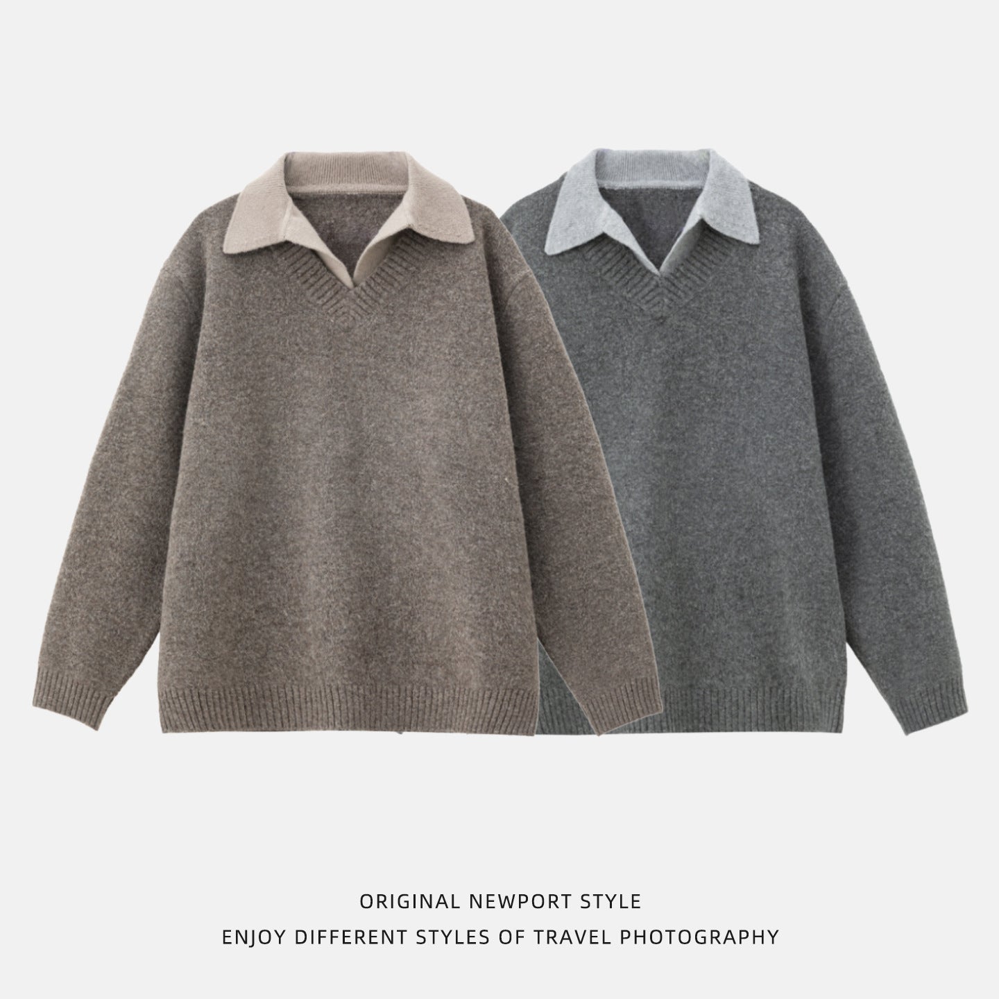 Old-Money-Stil V-Ausschnitt Sweaterjacke