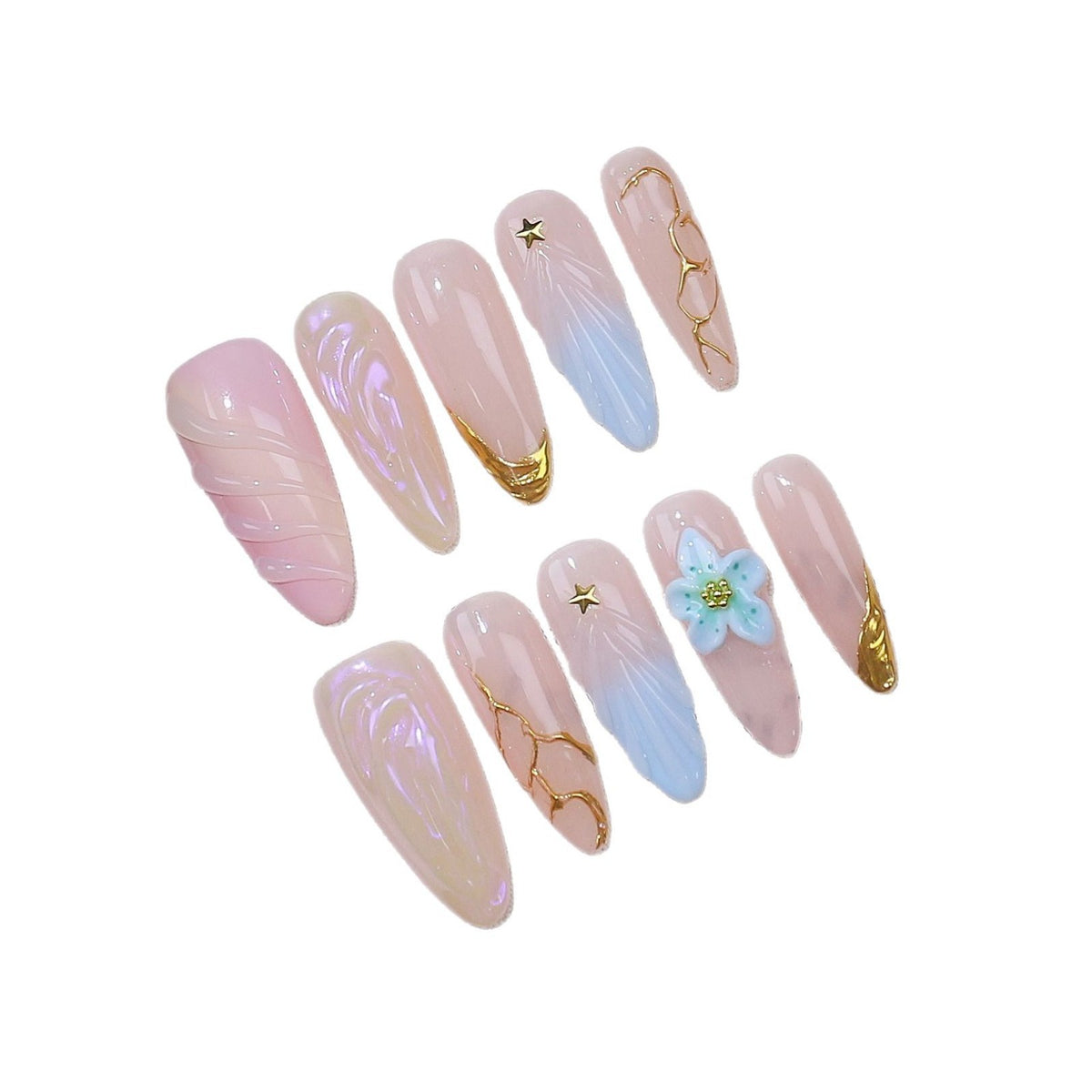 Hawaii Mandel-Nagelset mit Muschel-Design – Bild 2 | LuxeStyle