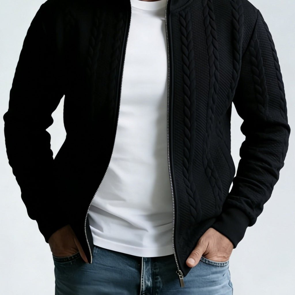 Jacquard Stehkragen Jacke für Herren