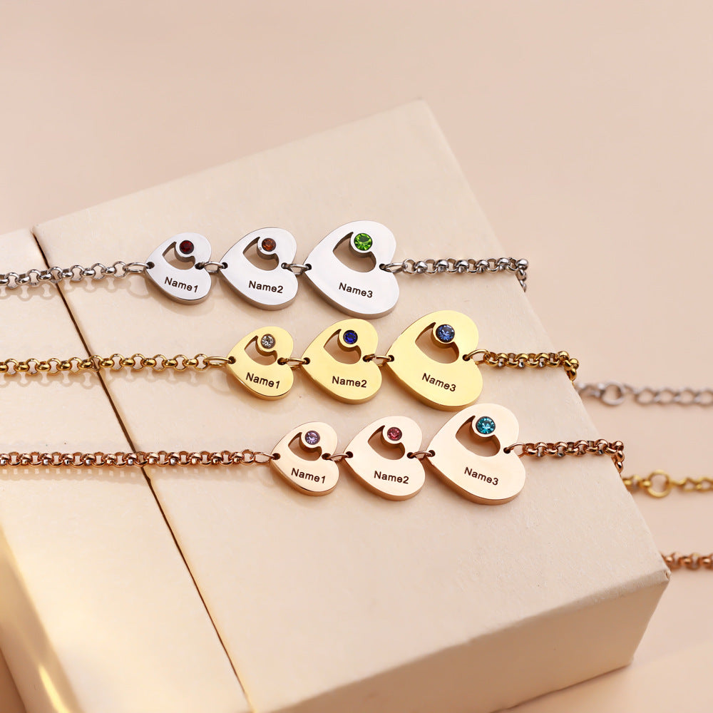 Gravierbares Armband mit Herzanhänger
