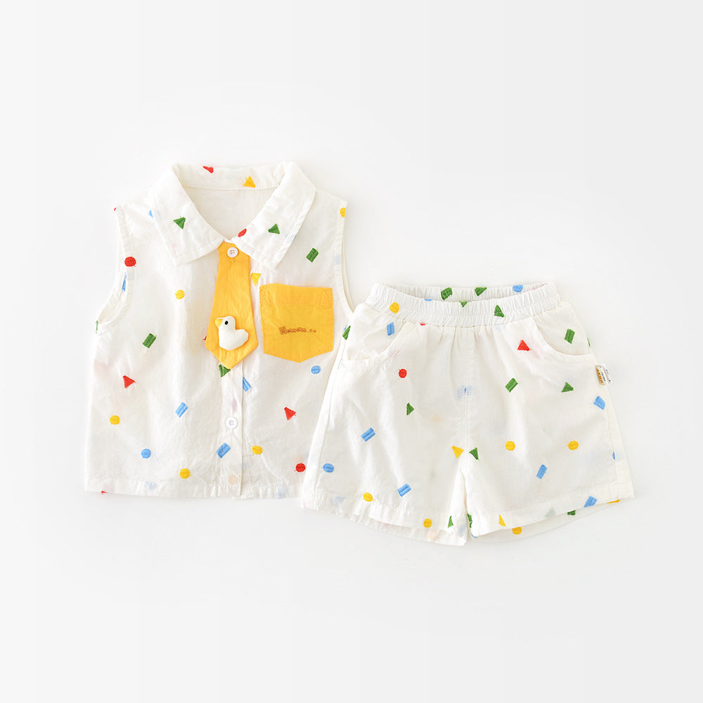 Kurzärmliges Oberteil und Shorts-Set für Babys – Bild 2 | LuxeStyle