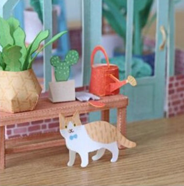 Miniatur-Gewächshaus 3D-Papiermodell zum Selberbauen