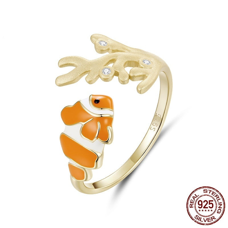 Verstellbarer Clownfisch-Ring aus 925er Silber – Bild 4 | LuxeStyle