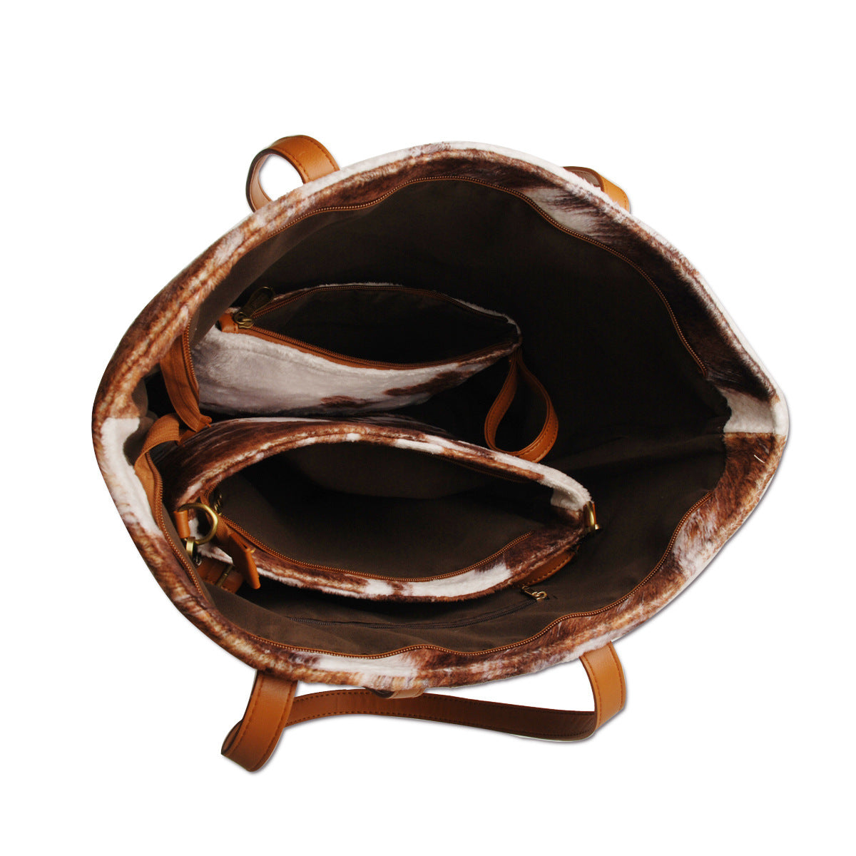 Kuh-Muster Plüsch-Taschen-Set 3-teilig – Bild 6 | LuxeStyle
