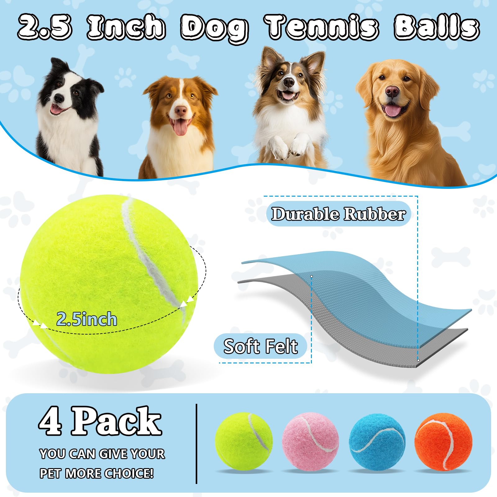 Farbige Tennisbälle für Hunde
