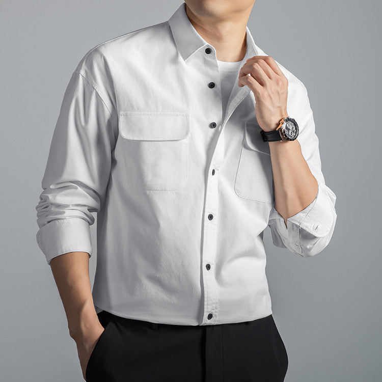 Herren Langarm Vintage Work Shirt – Bild 9 | LuxeStyle
