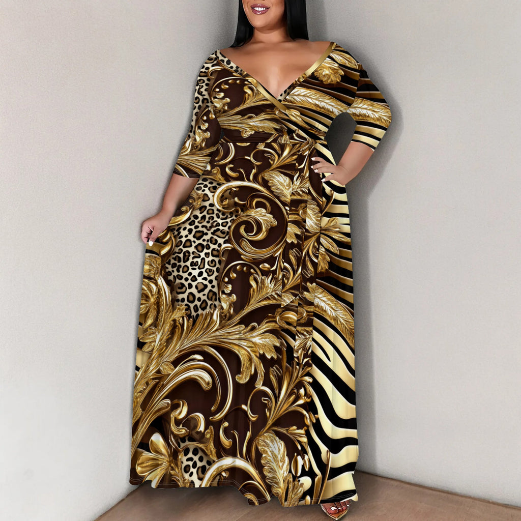 Elegantes Midi-Kleid mit Blumenprint – Bild 5 | LuxeStyle