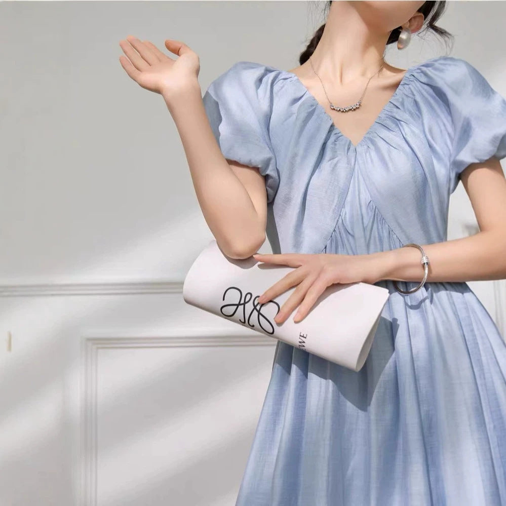 A-Linien Kleid mit Rüschenärmeln – Bild 5 | LuxeStyle