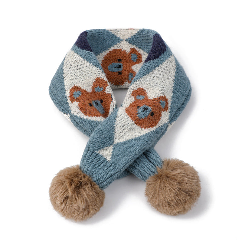 Gemusterter Strickschal mit Bären- und Kaninchenmuster – Bild 15 | LuxeStyle