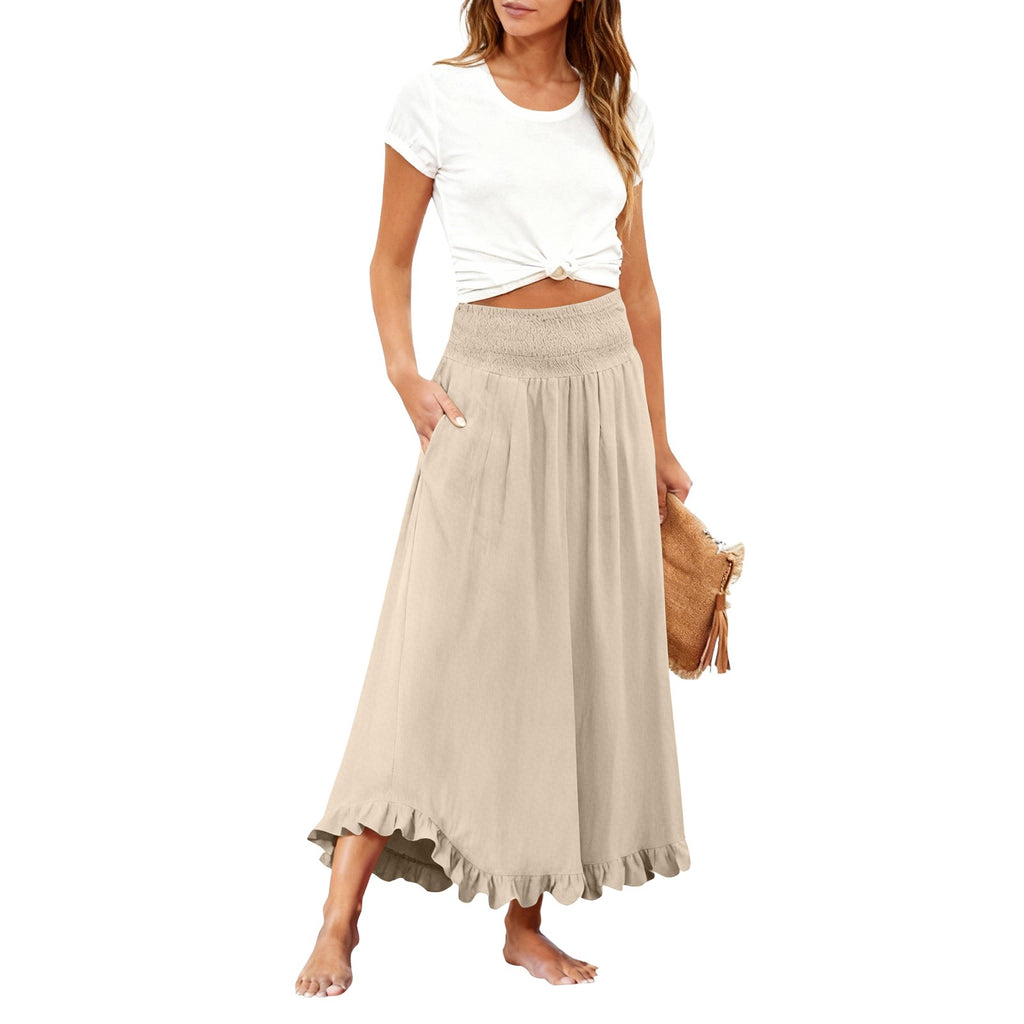 Eleganter Midirock mit Rüschensaum