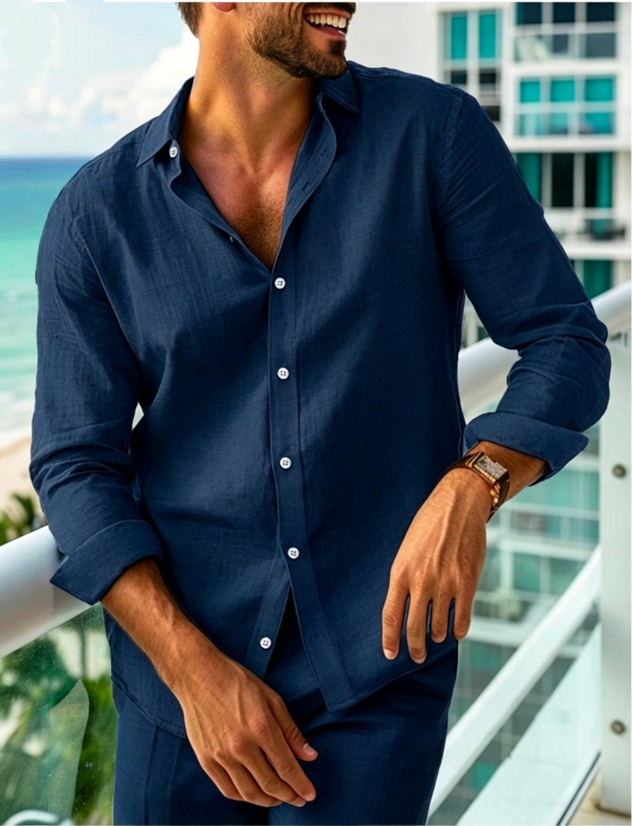 Sommerhemd Langarm Slim Fit