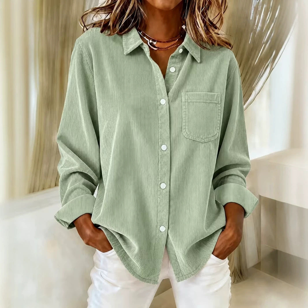 Corduroy Freizeitbluse für Damen