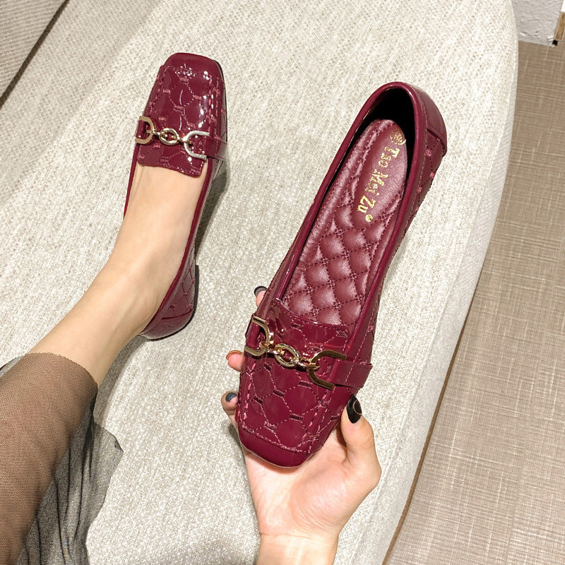 Bequeme Leder-Schuhe mit eckiger Spitze