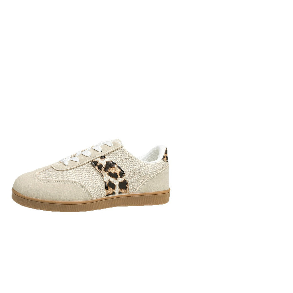 Vintage Leopard Print Schnürschuhe