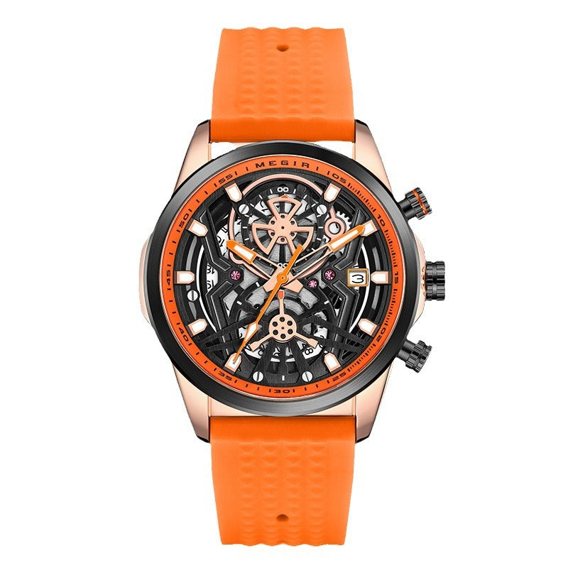Herren Quarzuhr mit Silikonarmband