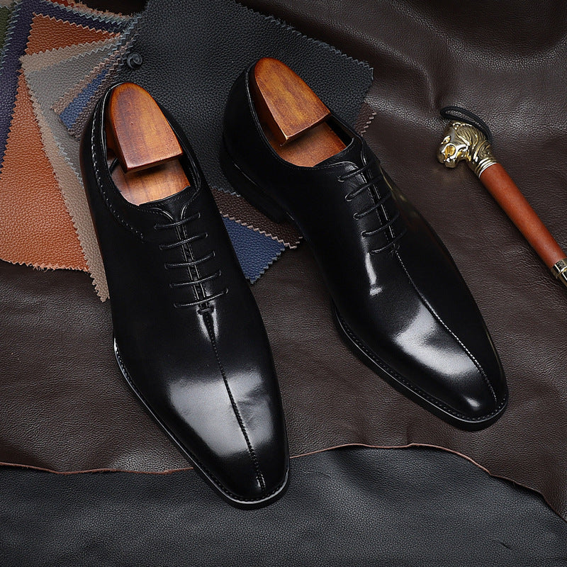 Herren Business-Lederschuhe mit spitzer Zehenpartie