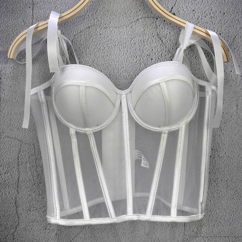 Bandeau-Top mit Taillenschnürung