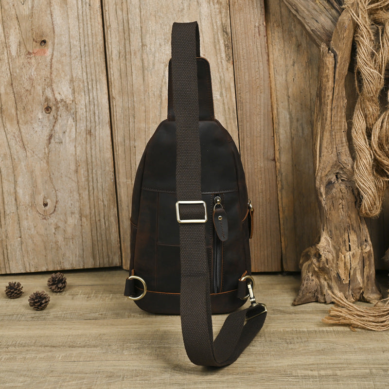 Retro Schulterrucksack aus Echtleder