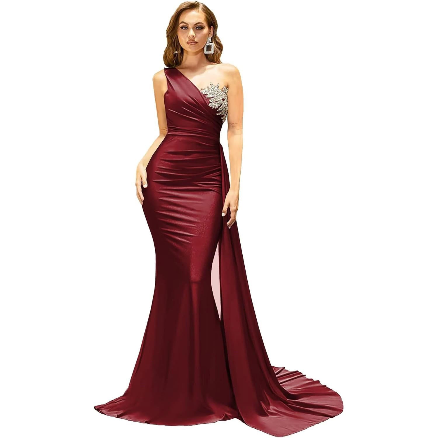 Minimalistisches One-Shoulder Abendkleid