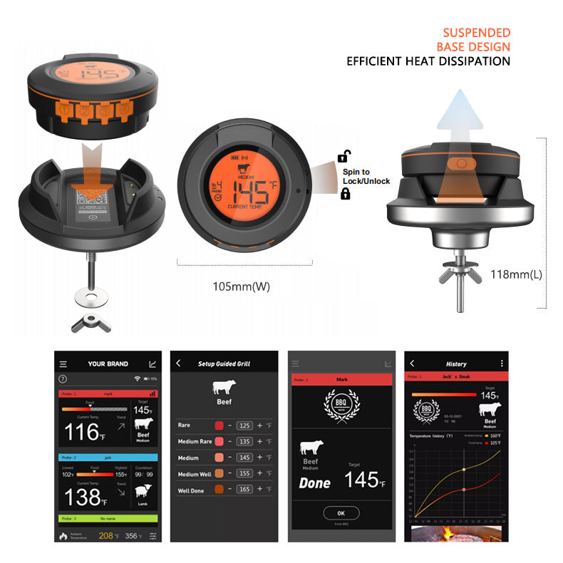 Kabelloses Bluetooth Grill-Thermometer – Bild 5 | LuxeStyle