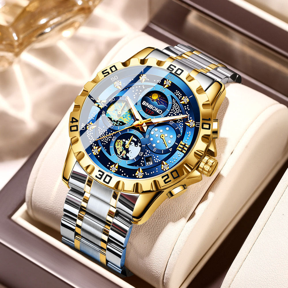Quarz-Business-Uhr mit 3 kleinen Zeigern