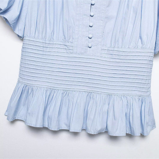 Elegante Bluse mit Rüschen und Puffärmeln – Bild 5 | LuxeStyle