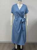 Wickelkleid mit Schnürgürtel – Bild 8 | LuxeStyle