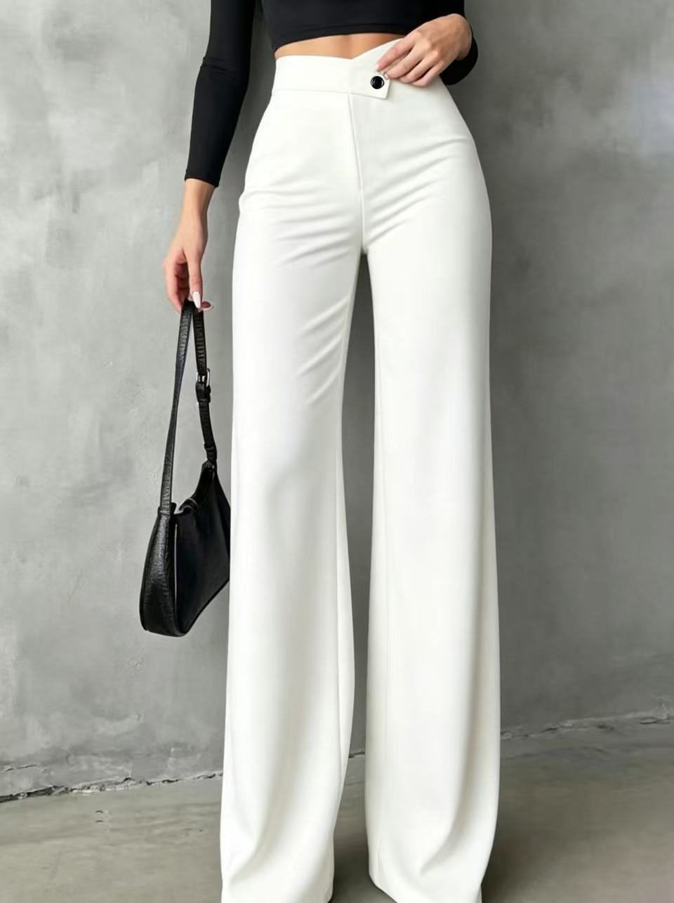 Elegante High-Waist Hose mit weitem Bein