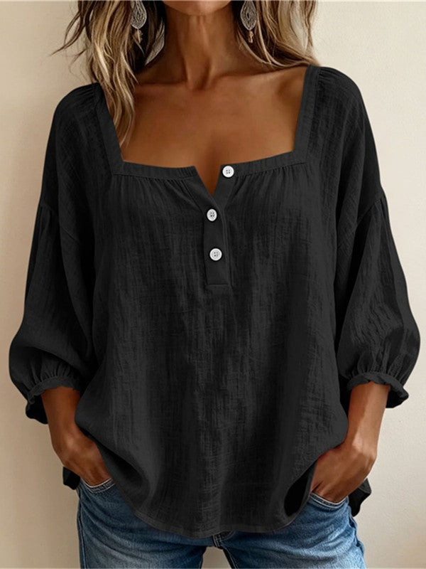 Langarm-V-Shirt für Damen
