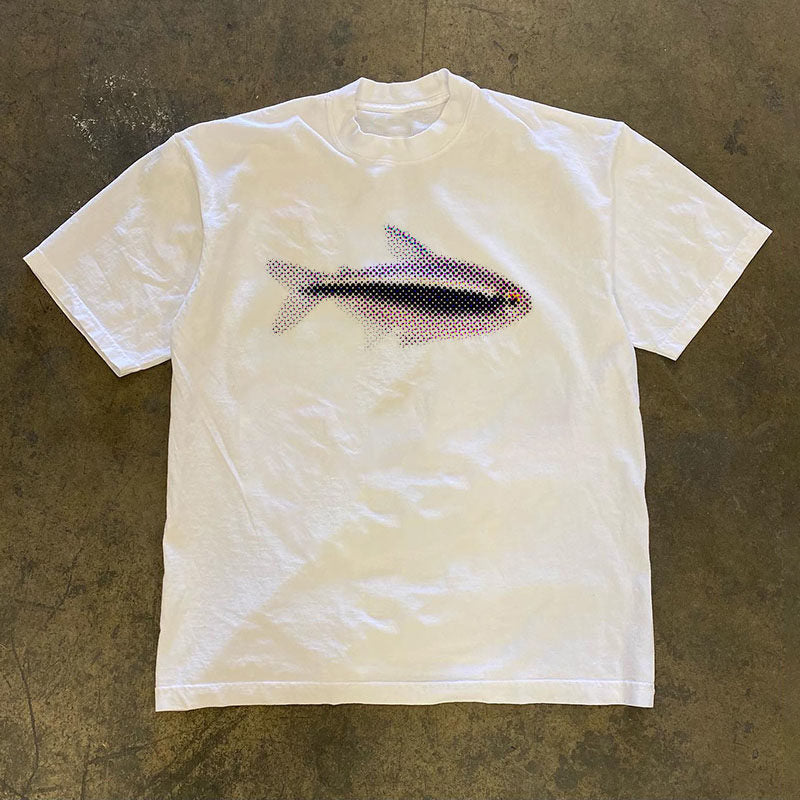 Oversized T-Shirt mit Fisch-Print