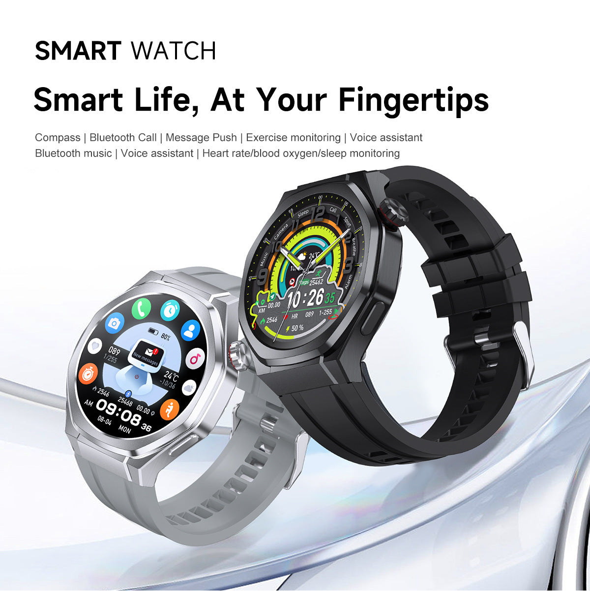 Smartwatch mit Bluetooth-Telefonie & Herzfrequenz