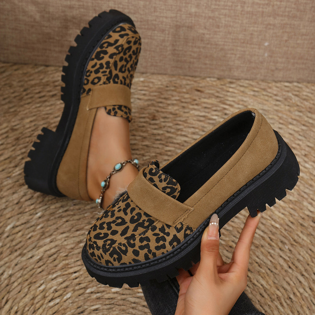 Leoparden-Loafer für Herren mit dicker Sohle